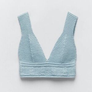 Zara Knit Baby Blue Crop Top